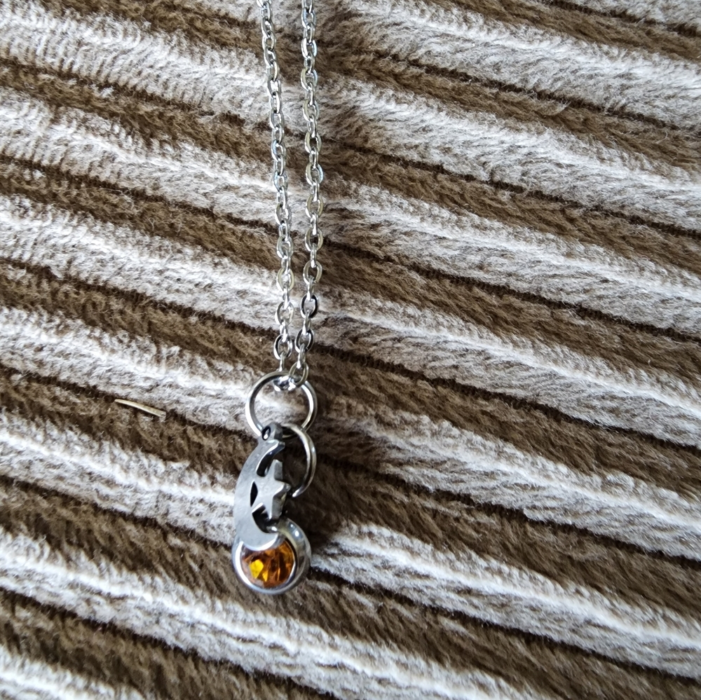 NIB Handmade Stainless Steel Necklace with Charms
